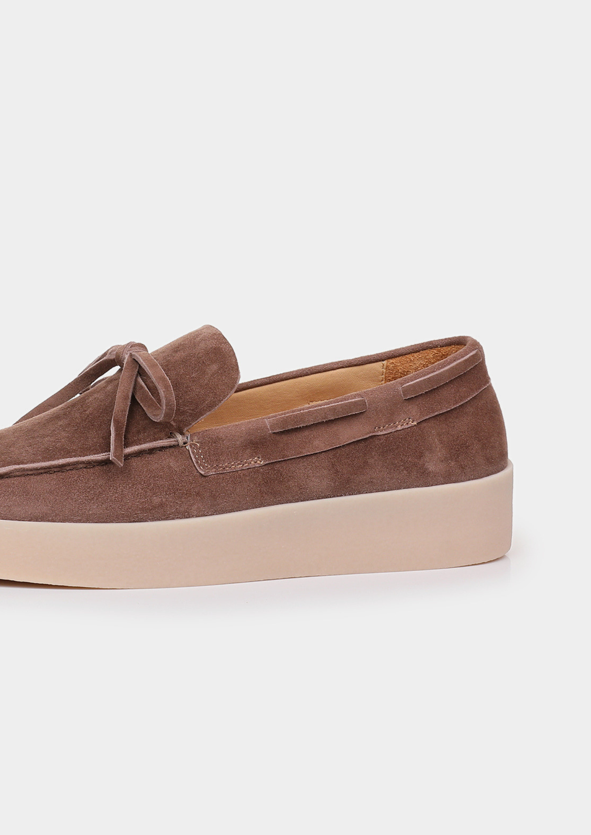 Chestnut Taupe Boat Loafers | Roccella