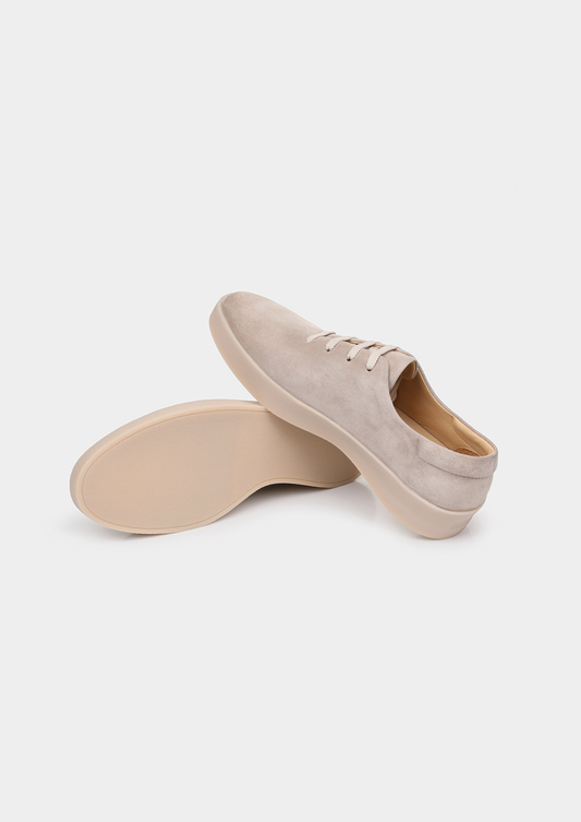 Light Gray Minimal Suede Sneakers | Roccella