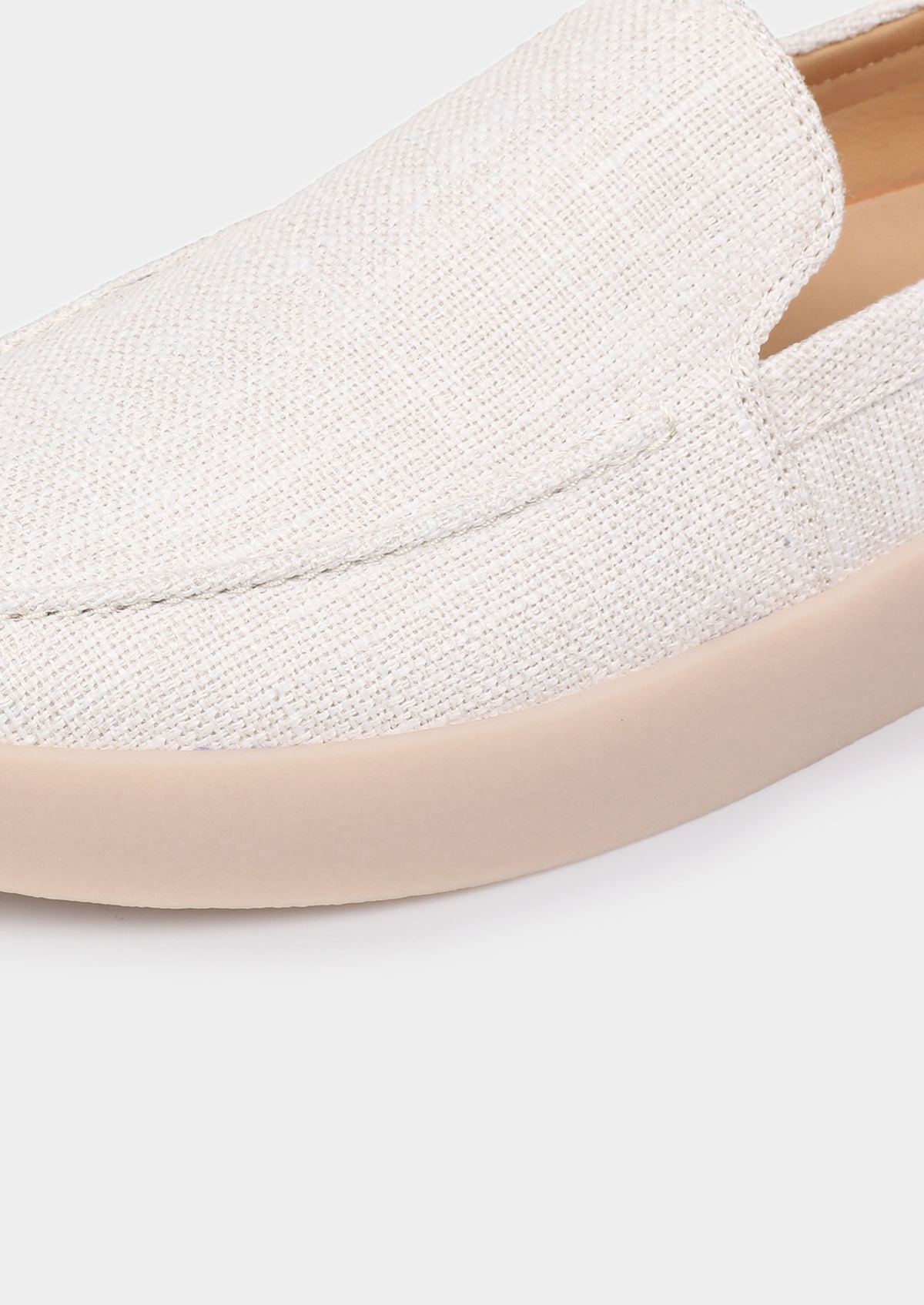 White Linen City Loafers | Roccella