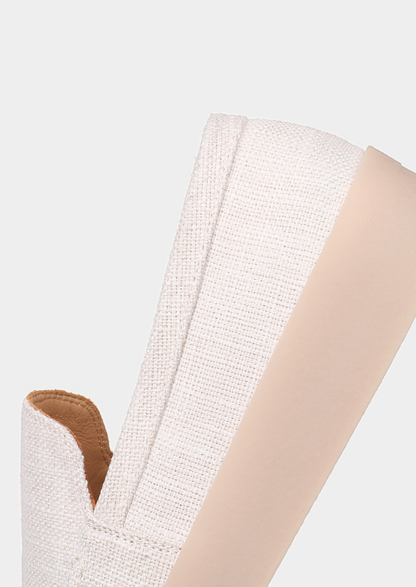 White Linen City Loafers | Roccella