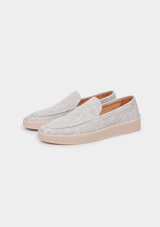 Gray Linen City Loafers | Roccella