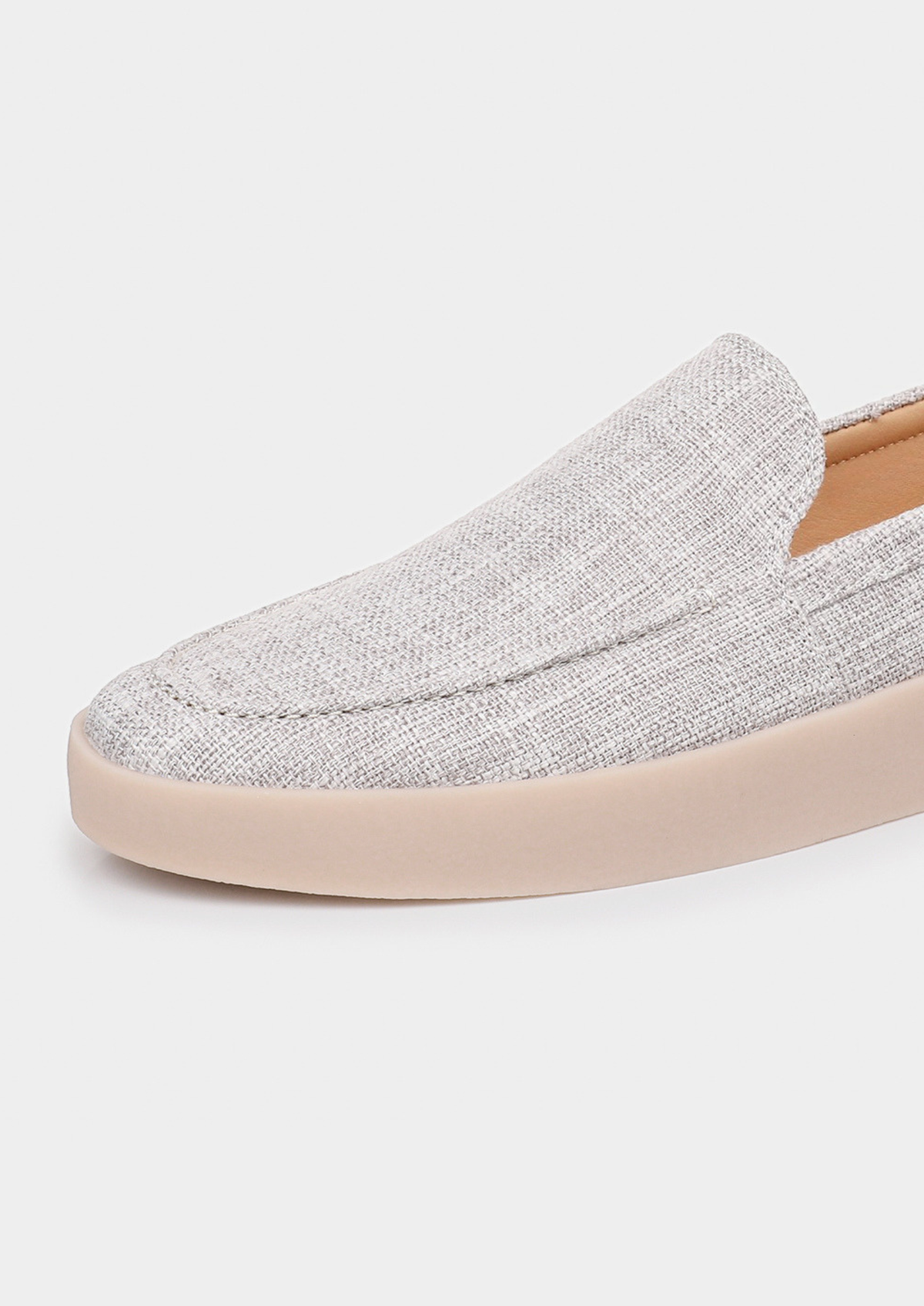 Gray Linen City Loafers | Roccella