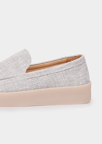 Gray Linen City Loafers | Roccella