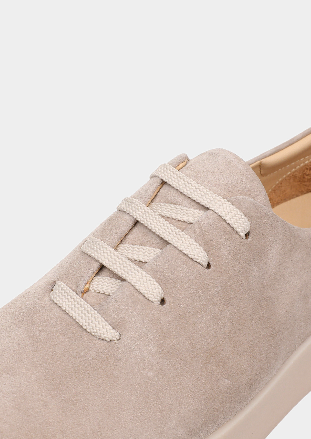 Light Gray Minimal Suede Sneakers | Roccella