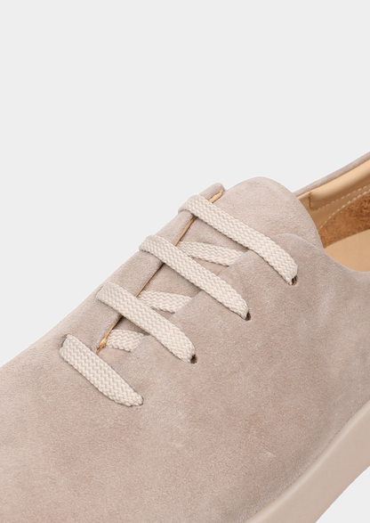 Light Gray Minimal Suede Sneakers | Roccella