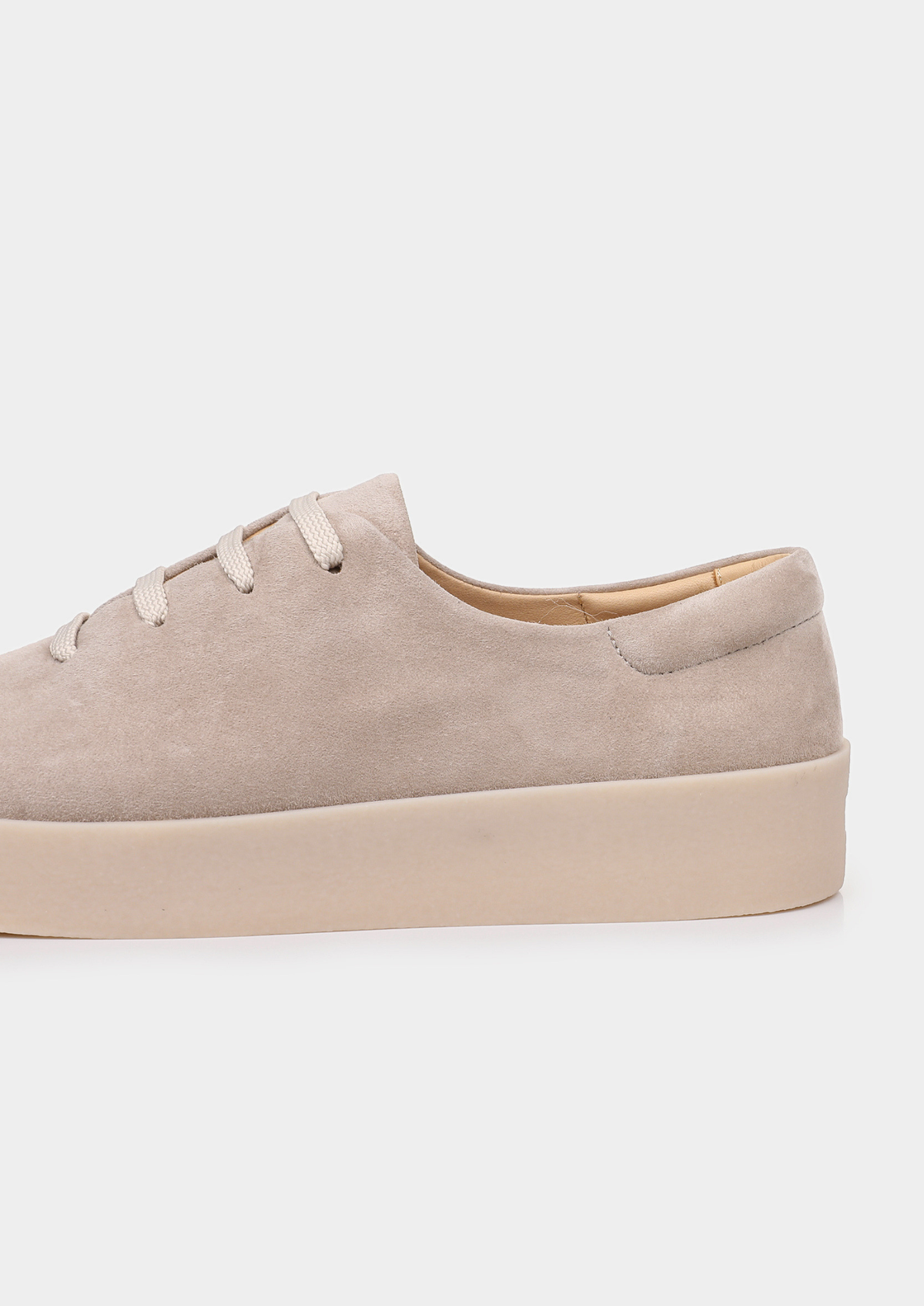 Light Gray Minimal Suede Sneakers | Roccella