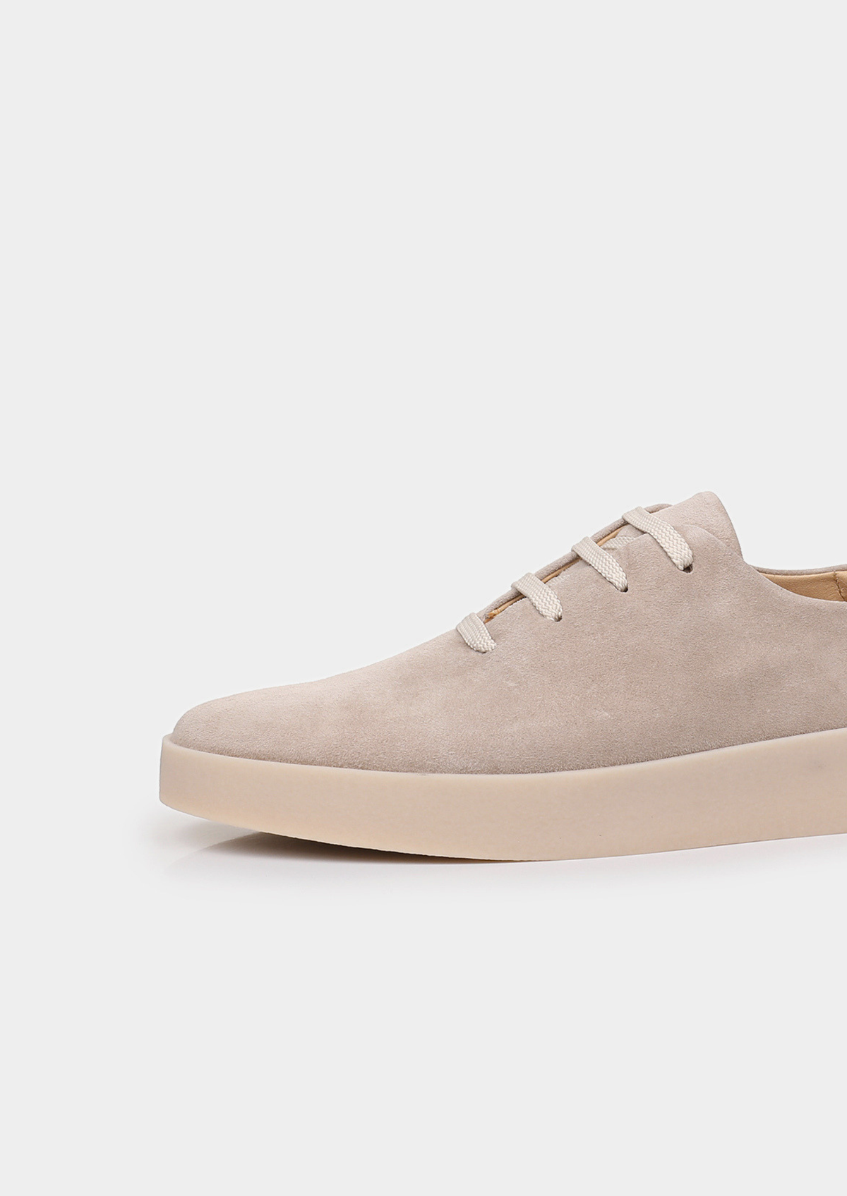 Light Gray Minimal Suede Sneakers | Roccella