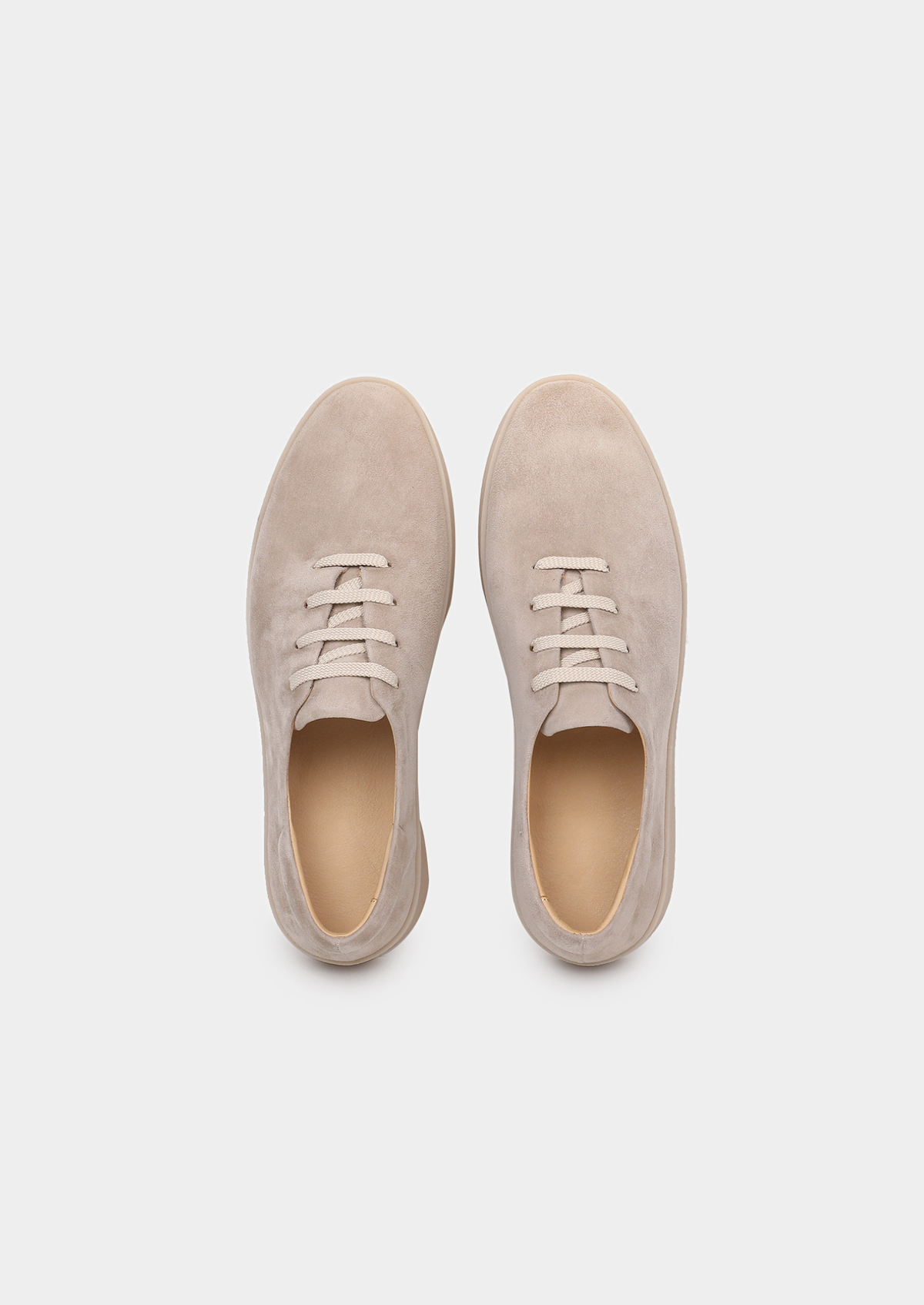 Light Gray Minimal Suede Sneakers | Roccella