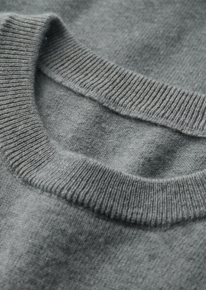 Premium Cashmere Classic Crewneck T-Shirt - Shadow Flint | Roccella