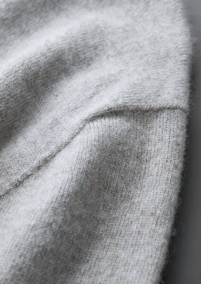 Premium Cashmere Classic Crewneck T-Shirt - Light Gray | Roccella