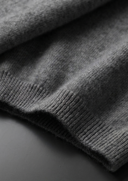 Premium Cashmere Classic Crewneck T-Shirt - Dark Gray | Roccella