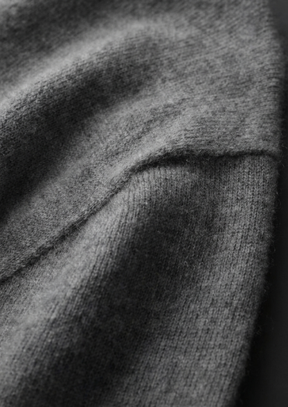 Premium Cashmere Classic Crewneck T-Shirt - Dark Gray | Roccella