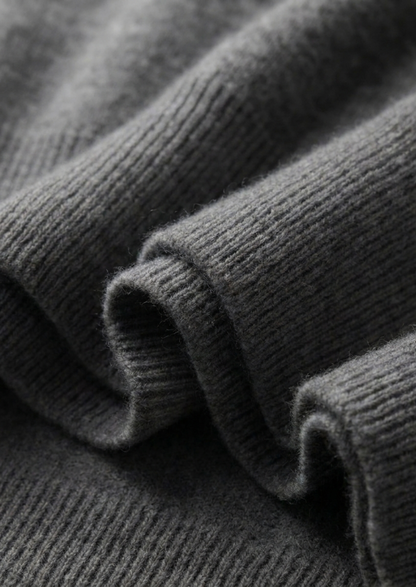 Premium Cashmere Classic Crewneck T-Shirt - Dark Gray | Roccella