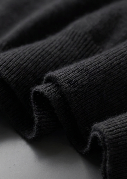 Premium Cashmere Classic Crewneck T-Shirt - Black | Roccella