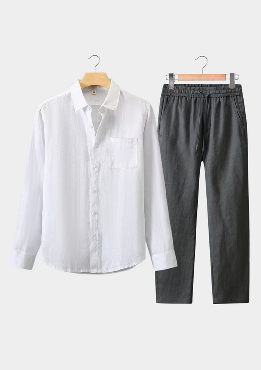 Dolcevita Longsleeve Summer Set - White/gray | Roccella