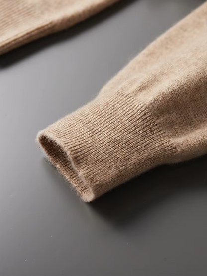 Pure Extra-Fine Merino Wool Beige Leisure Hoodie | Roccella