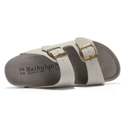 Maibulun Suede Arizona Sandals - Cream | Roccella