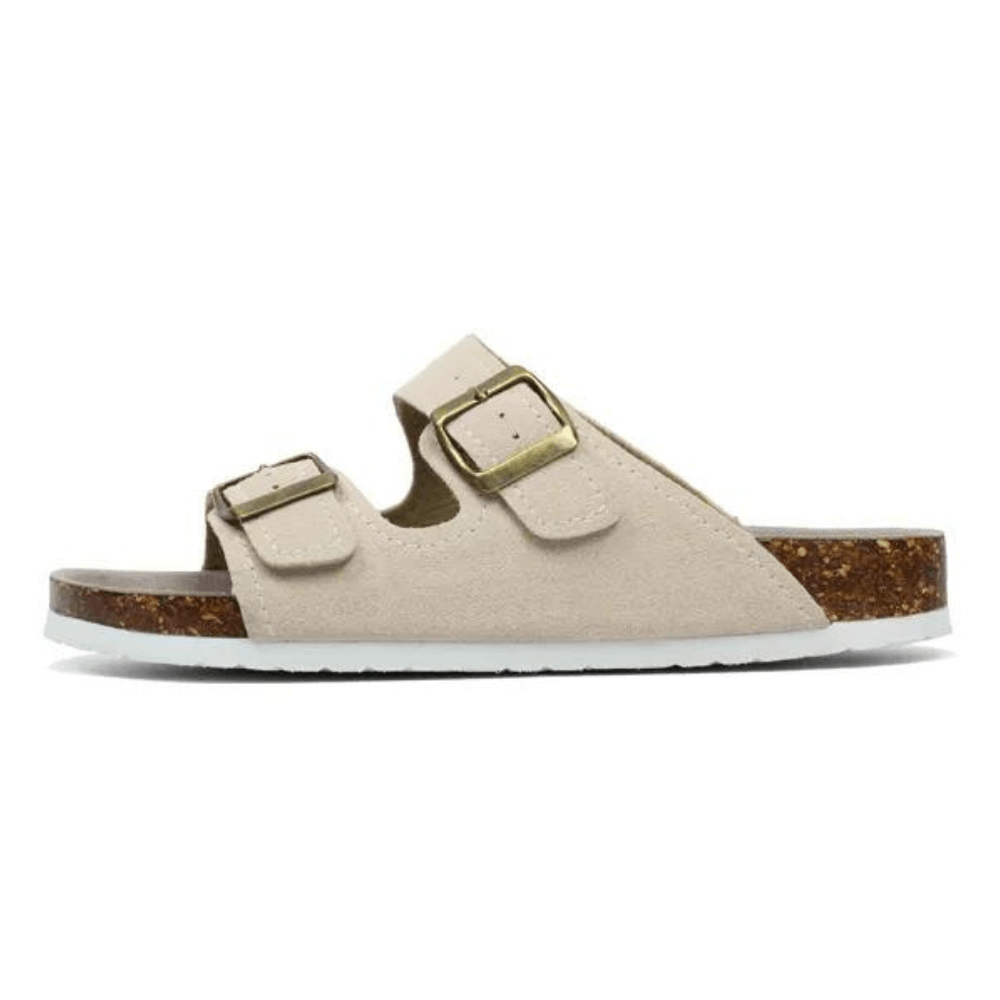 Maibulun Suede Arizona Sandals - Cream | Roccella