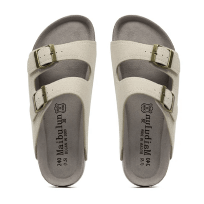 Maibulun Suede Arizona Sandals - Cream | Roccella