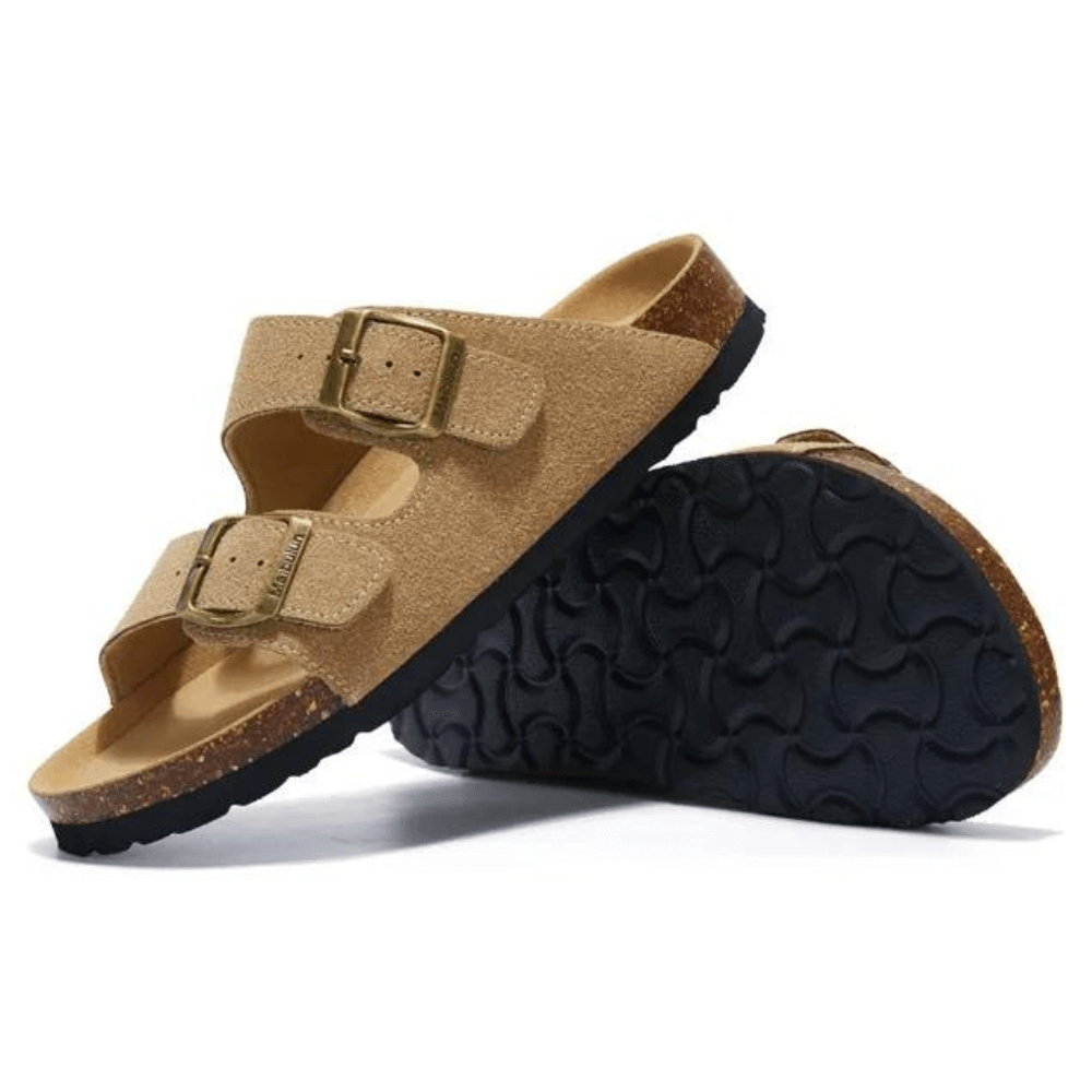 Maibulun Suede Arizona Sandals - Light Brown | Roccella