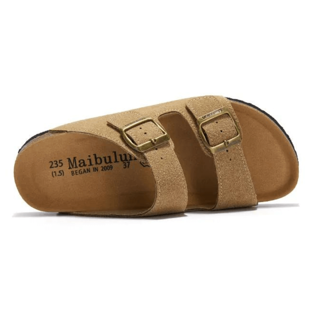 Maibulun Suede Arizona Sandals - Light Brown | Roccella