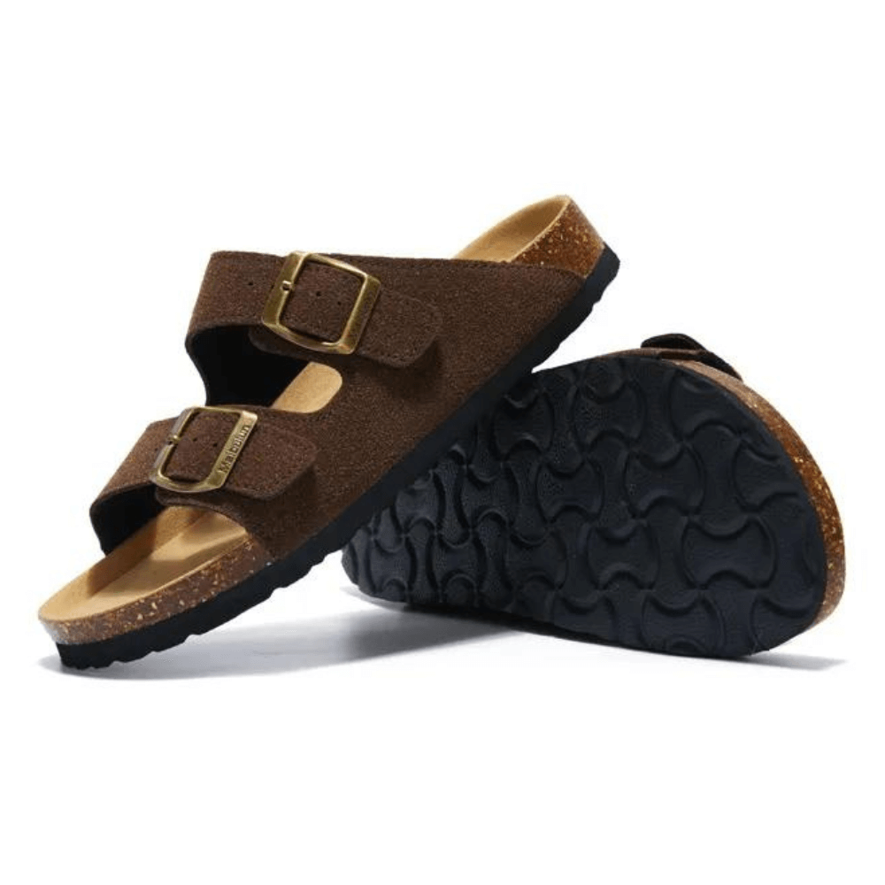 Maibulun Suede Arizona Sandals - Dark Brown | Roccella