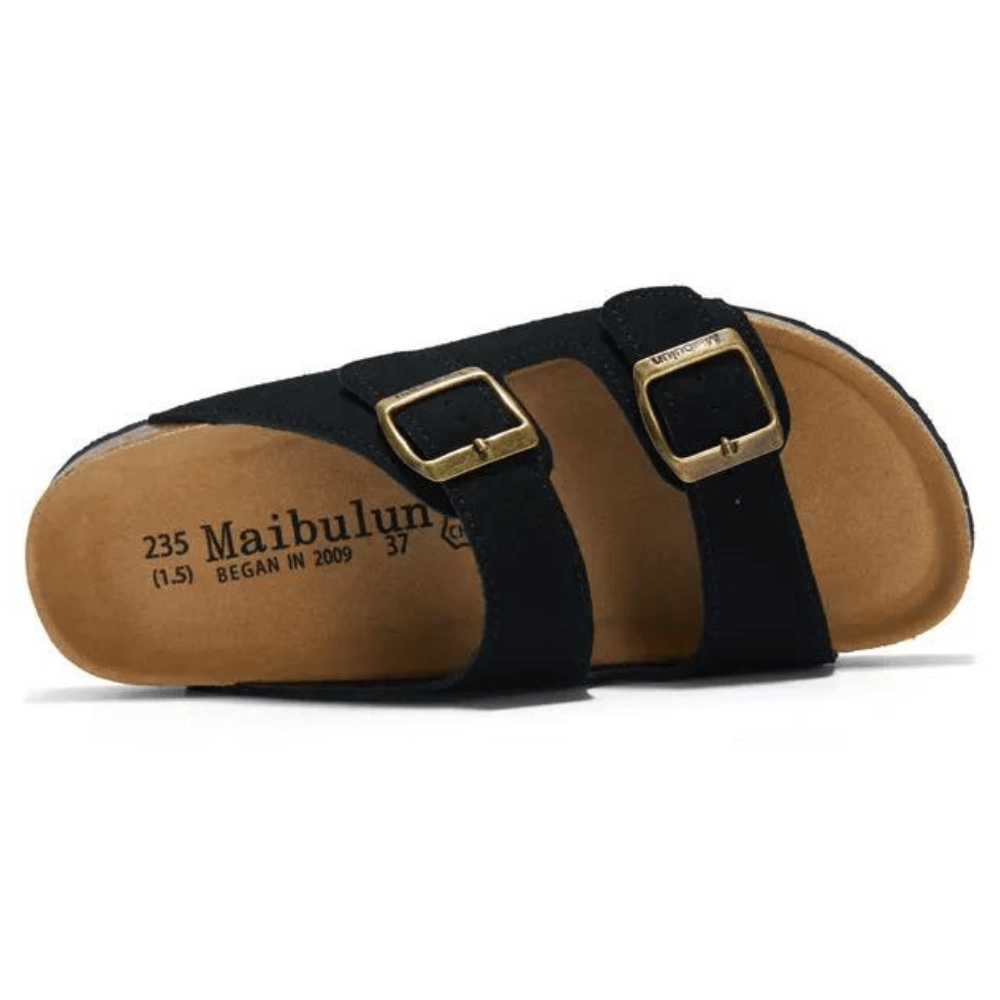Maibulun Suede Arizona Sandals - Black | Roccella