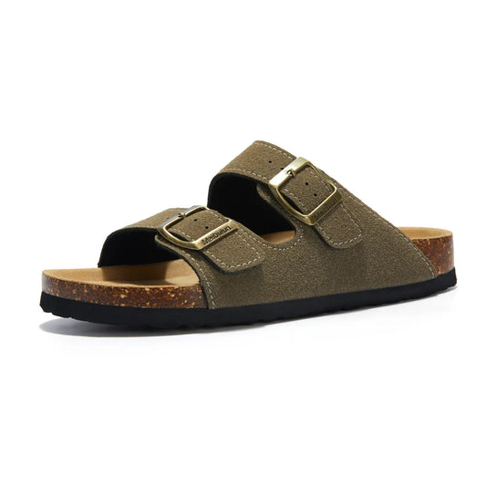 Maibulun Suede Arizona Sandals - Moss Green | Roccella