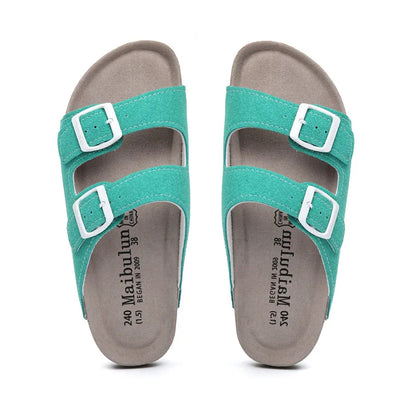 Maibulun Suede Arizona Sandals - Aqua | Roccella