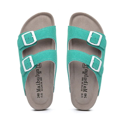 Maibulun Suede Arizona Sandals - Aqua | Roccella