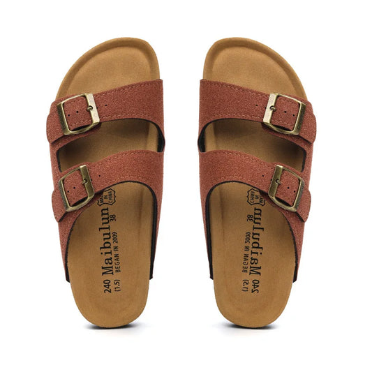 Maibulun Suede Arizona Sandals - Chestnut | Roccella
