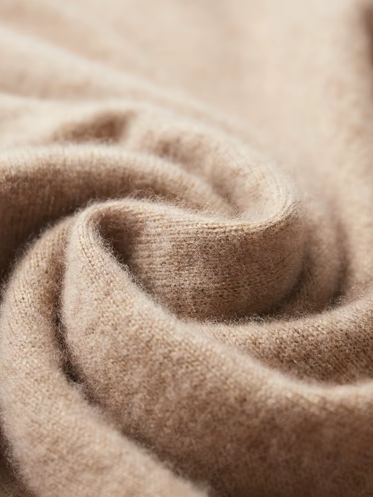 Pure Extra-Fine Merino Wool Beige Leisure Hoodie | Roccella