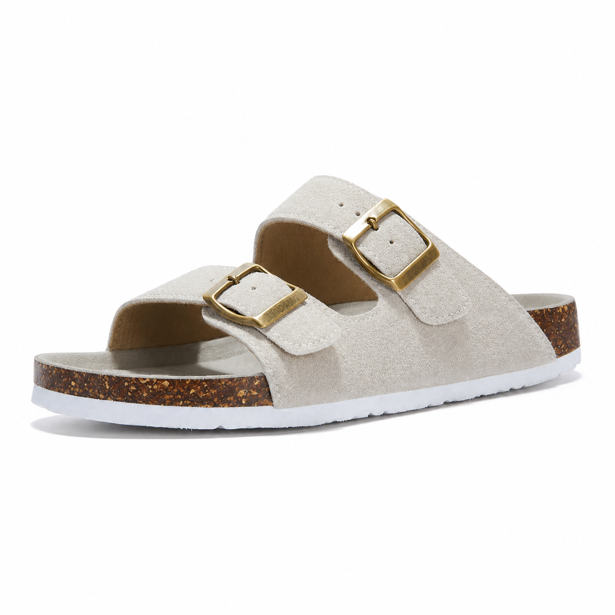 Maibulun Suede Arizona Sandals - Cream | Roccella