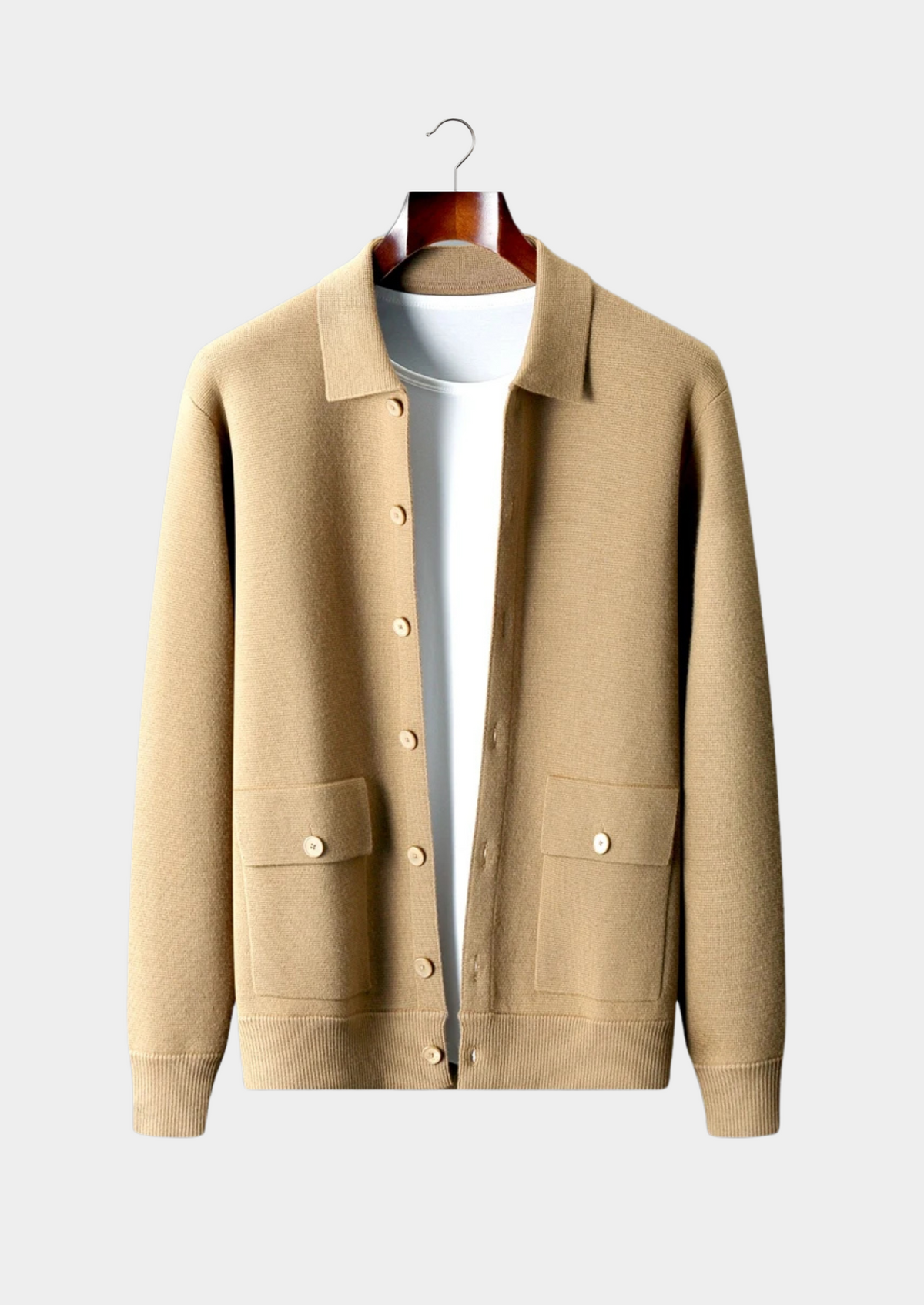 Pure Extra-Fine Merino Wool Button Overshirt | Roccella