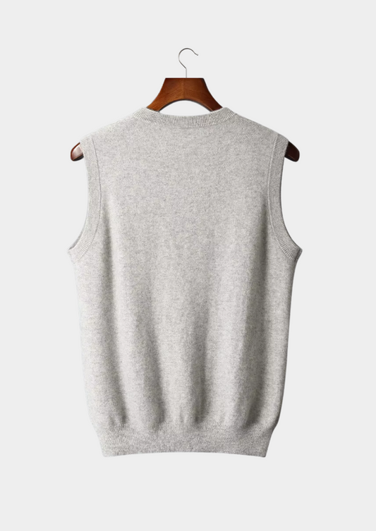 Pure Extra-Fine Merino Wool V-Neck Vest | Roccella