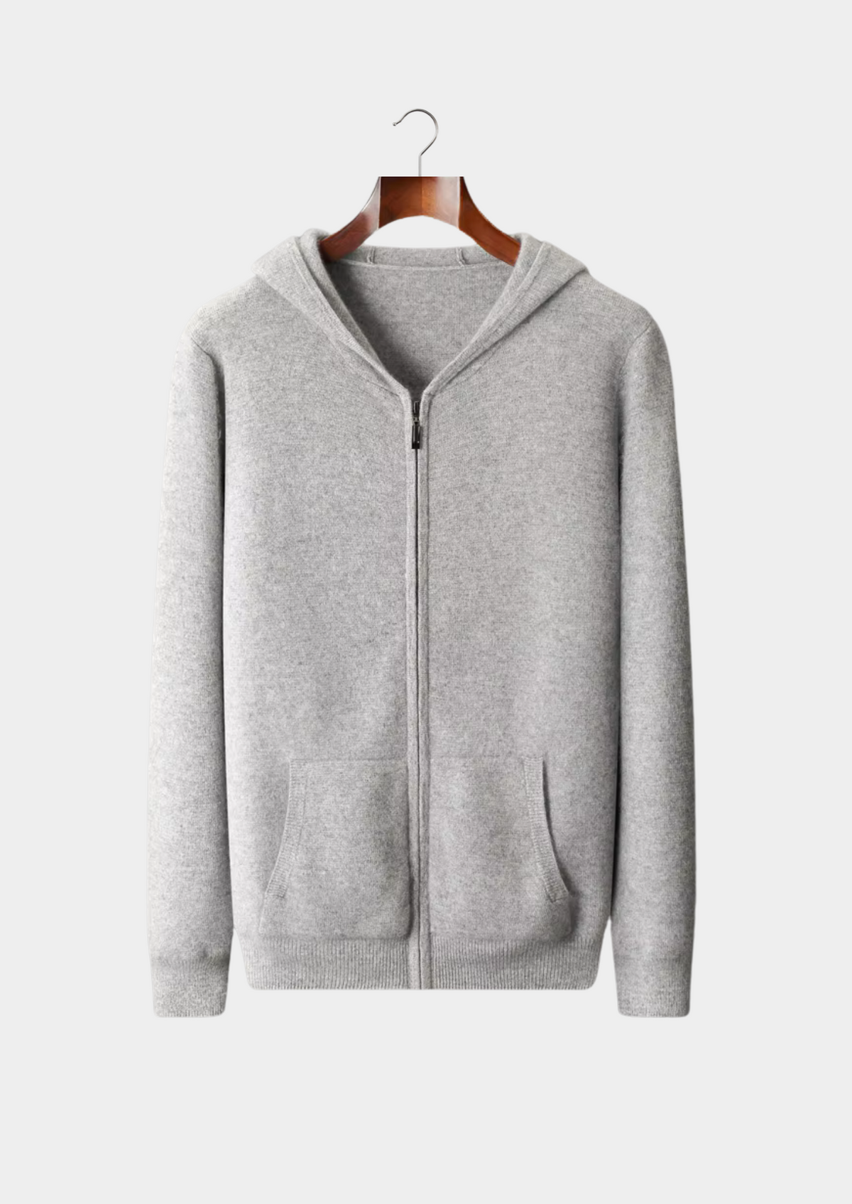 Pure Extra-Fine Merino Wool Zipper Hoodie | Roccella