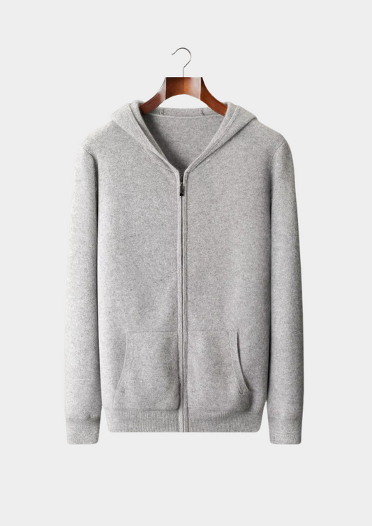 Pure Extra-Fine Merino Wool Zipper Hoodie | Roccella