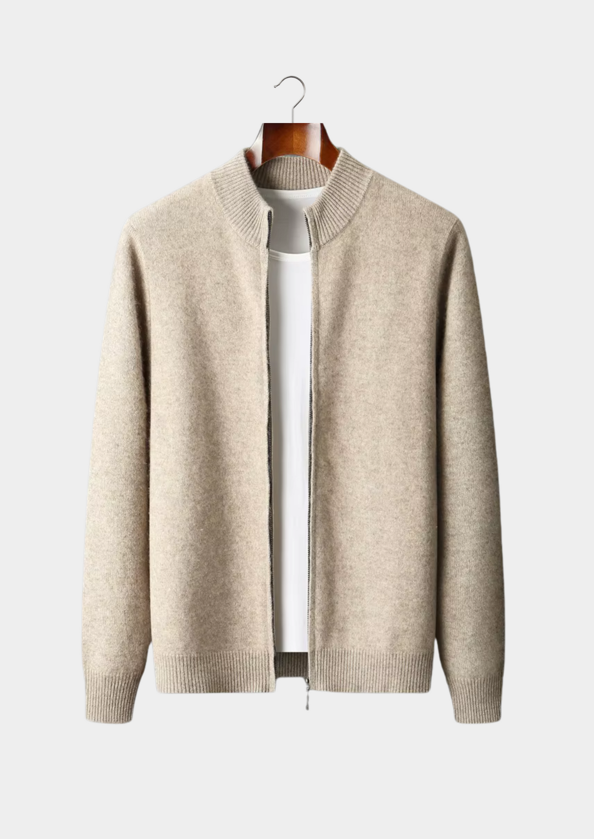 Pure Extra-Fine Merino Wool Zipper Cardigan | Roccella