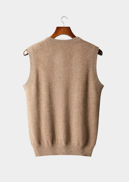 Pure Extra-Fine Merino Wool V-Neck Vest | Roccella
