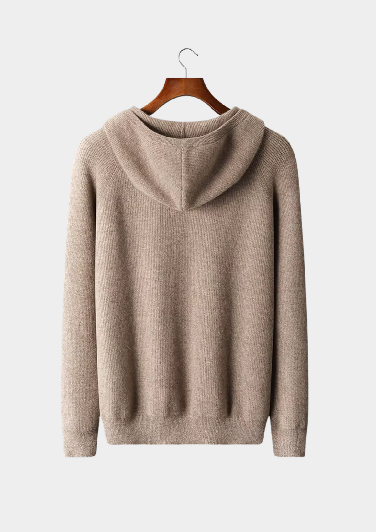 Pure Extra-Fine Merino Wool Ribbed Zip Hoodie | Roccella