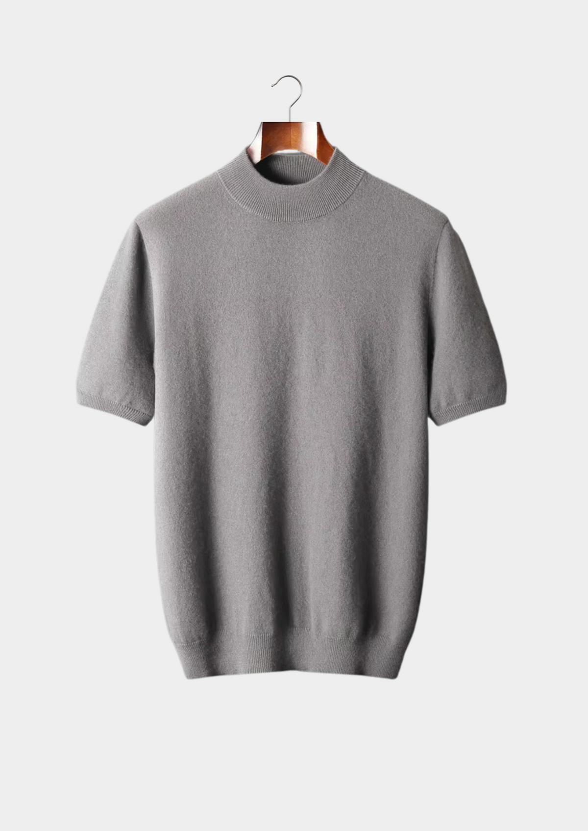 Premium Cashmere Mock Neck T-Shirt | Roccella