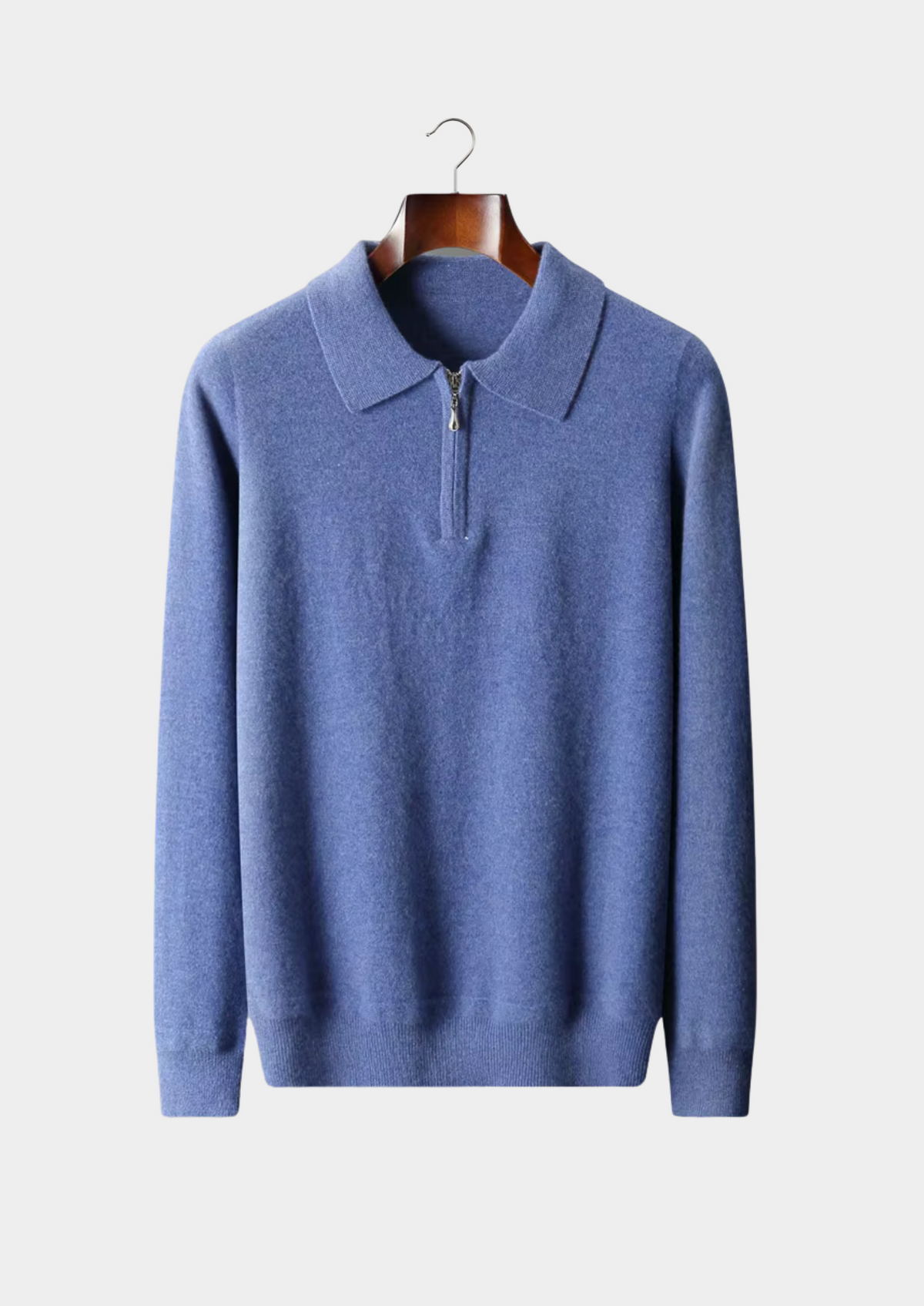 Pure Extra-Fine Merino Wool Half Zip Polo | Roccella