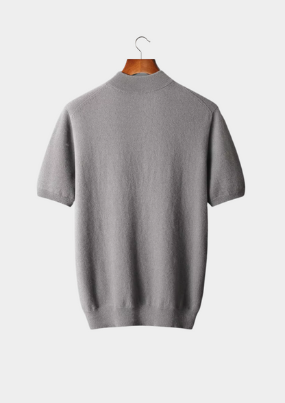 Premium Cashmere Mock Neck T-Shirt | Roccella