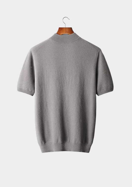 Premium Cashmere Mock Neck T-Shirt | Roccella