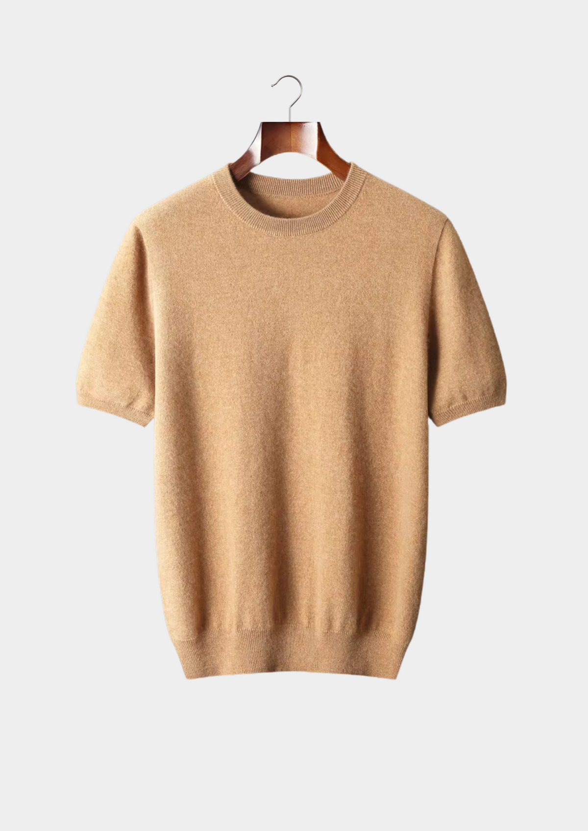 Premium Cashmere Classic Crewneck T-Shirt - Honey Mustard | Roccella