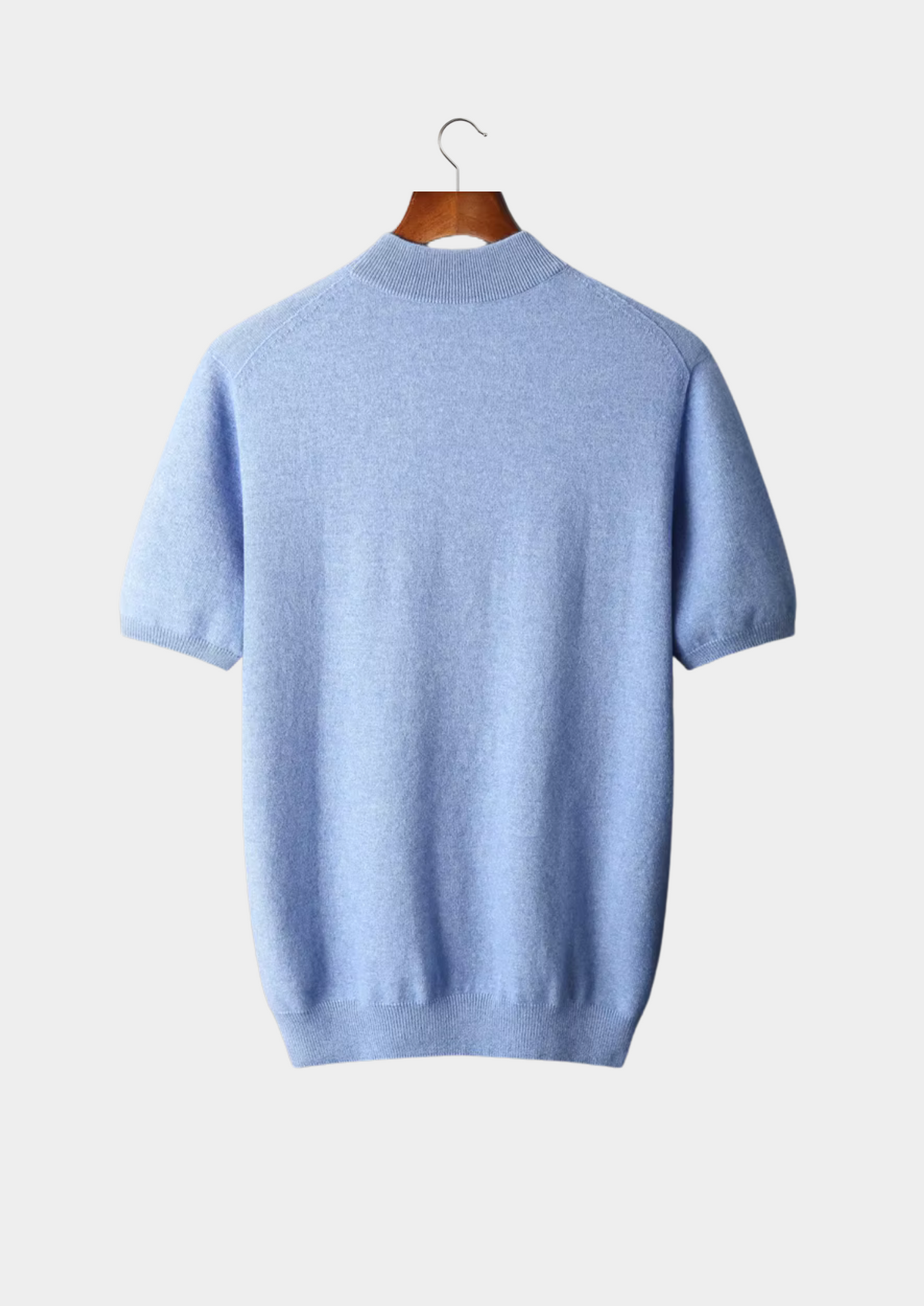 Premium Cashmere Mock Neck T-Shirt | Roccella