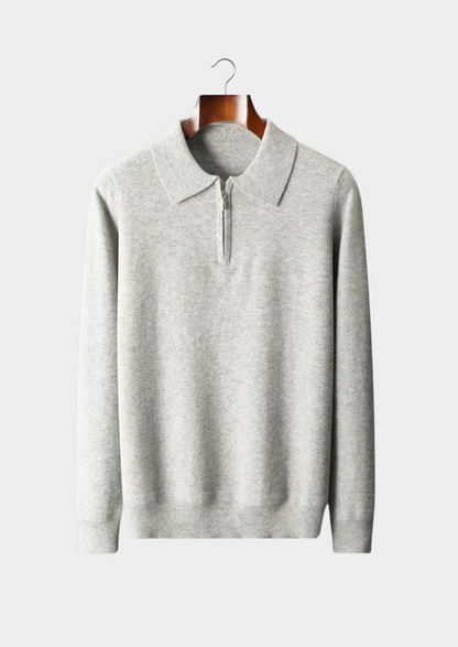 Pure Extra-Fine Merino Wool Half Zip Polo | Roccella