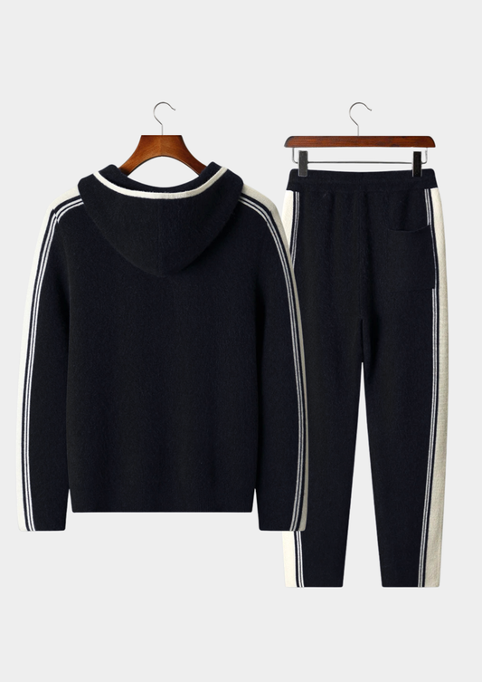 Pure Extra-Fine Merino Wool Black Damien Set | Roccella