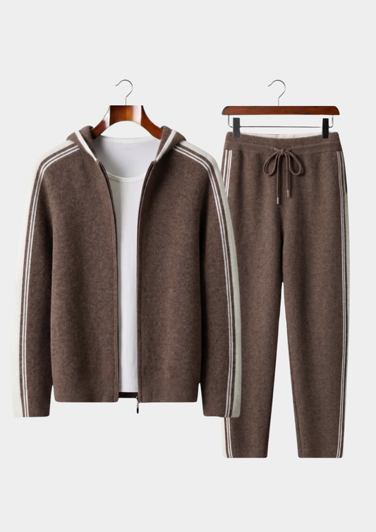 Pure Extra-Fine Merino Wool Dark Mocha Damien Set | Roccella
