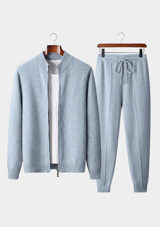 Pure Extra-Fine Merino Wool Light Blue Luzzo Set | Roccella